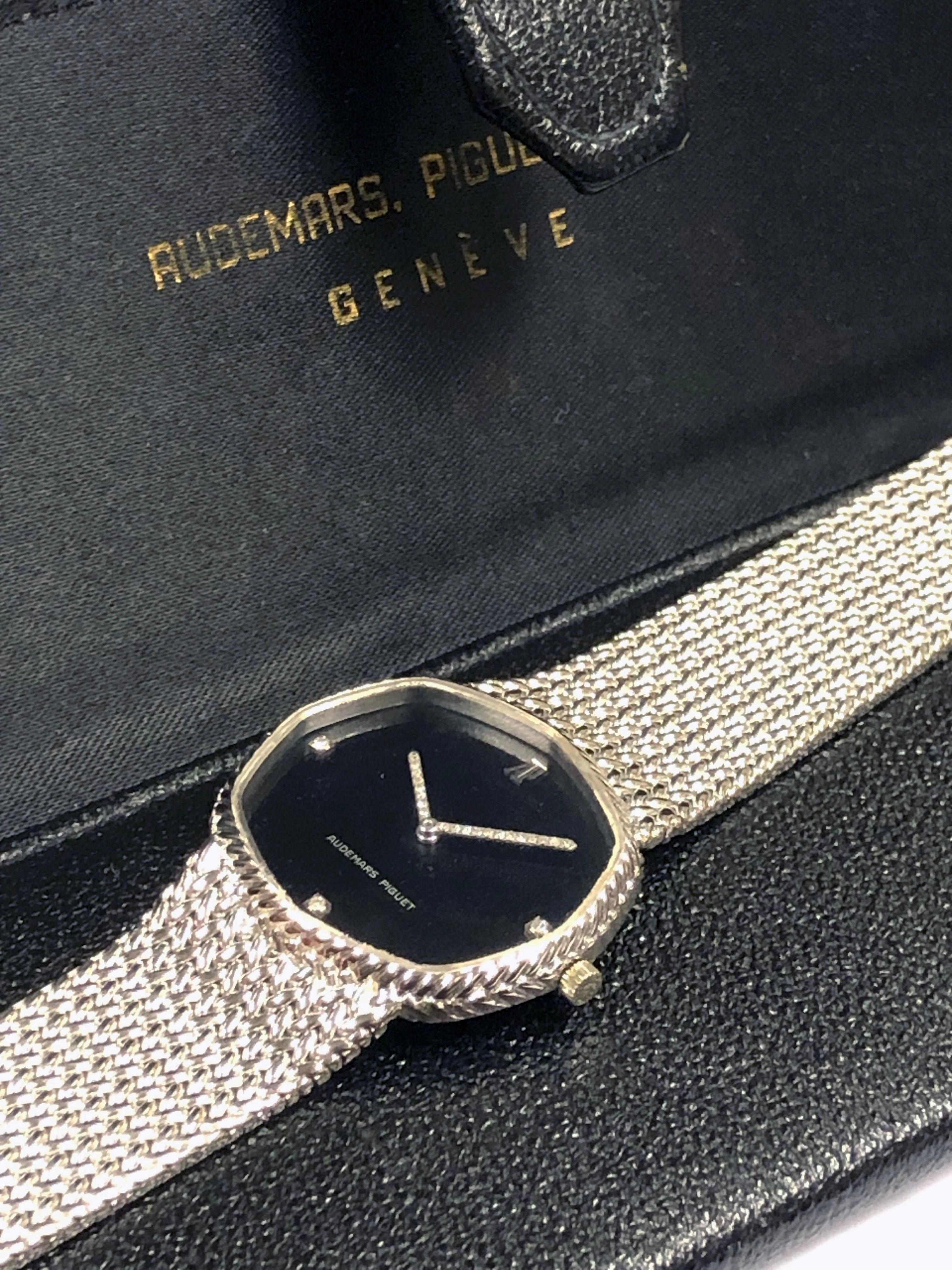 Audemars Piguet Vintage Cobra White Gold and Diamond Gents Wrist Watch For Sale 3