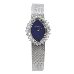 Audemars Piguet Vintage Diamond LAPIS 18 Karat White Gold Ladies Watch