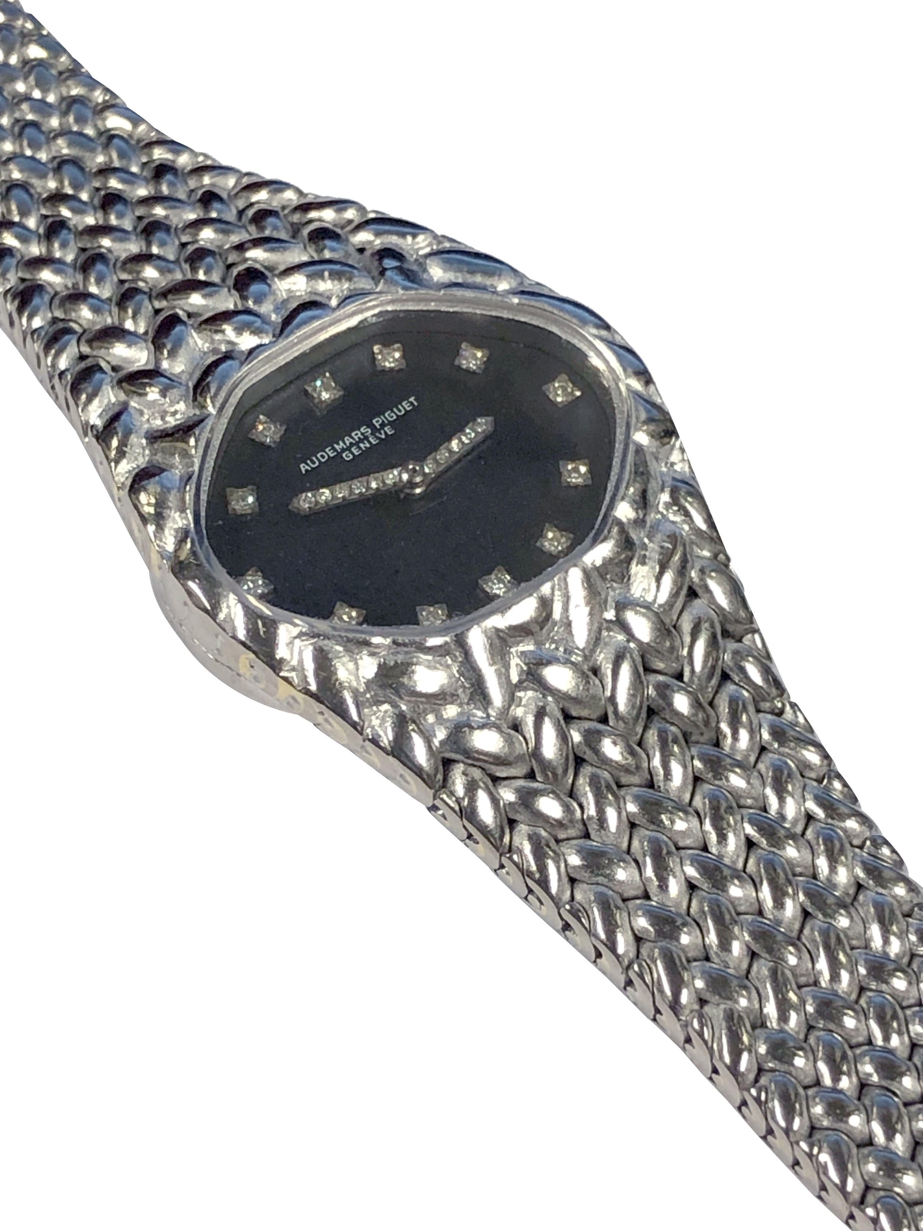 Mechanische Damen-Armbanduhr von Audemars Piguet aus Weißgold und Diamanten (Rundschliff)
