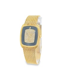 Audemars Piguet Vintage Onyx and Diamond Wristwatch in Yellow Gold