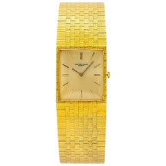 Audemars Piguet Vintage Rectangular Men's Manual 18 Karat Yellow Gold Champagne