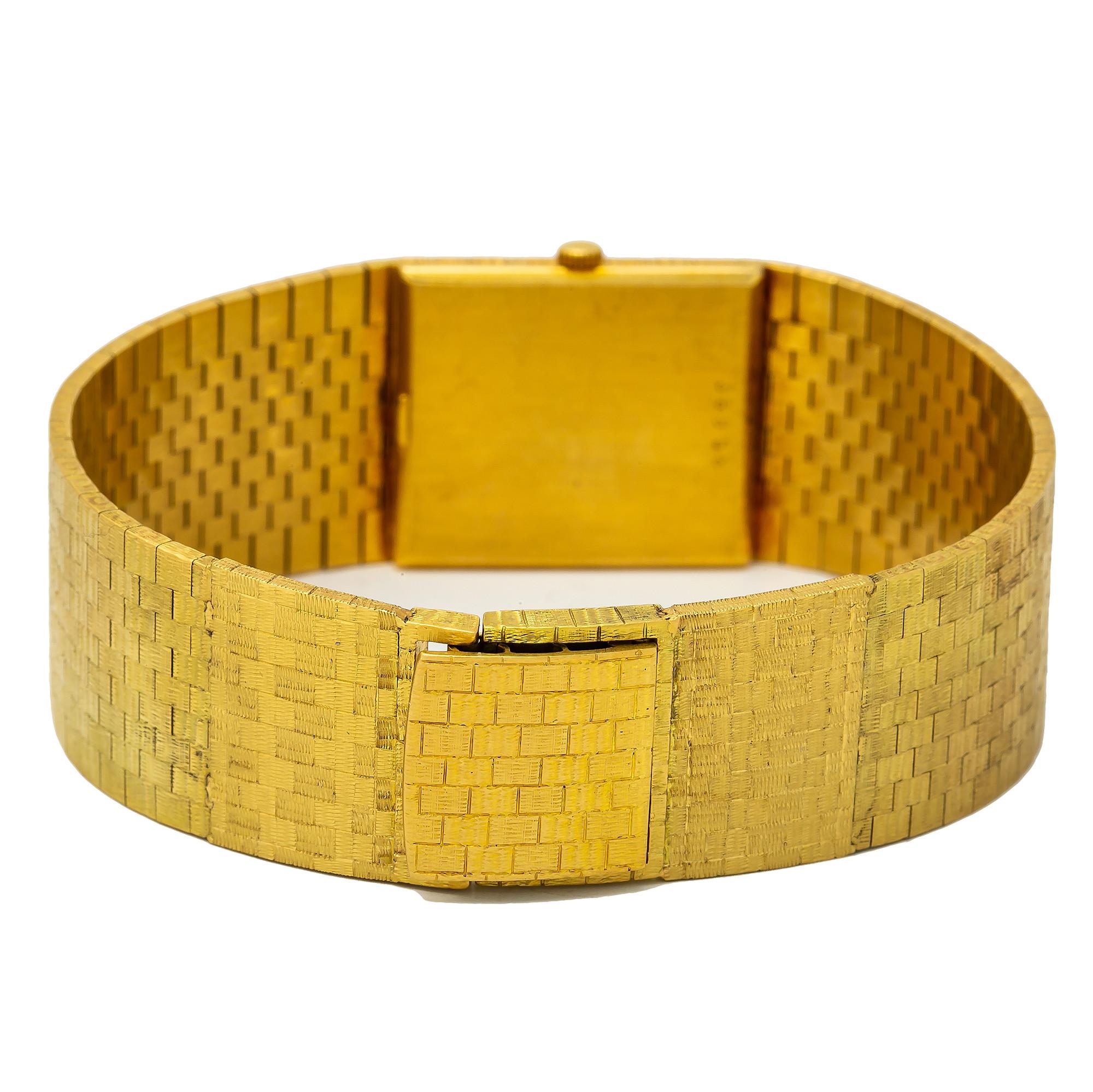 Audemars Piguet Vintage Rectangular Mens Manual 18k Yellow Gold Champagne 23mm

