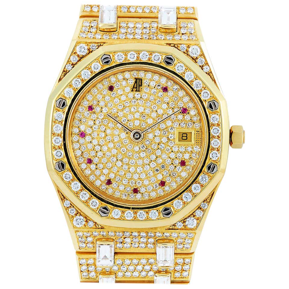 Ap Watch Ruby Audemars Piguet Vintage Royal Oak Yellow Gold Diamond and Ruby Watch ...