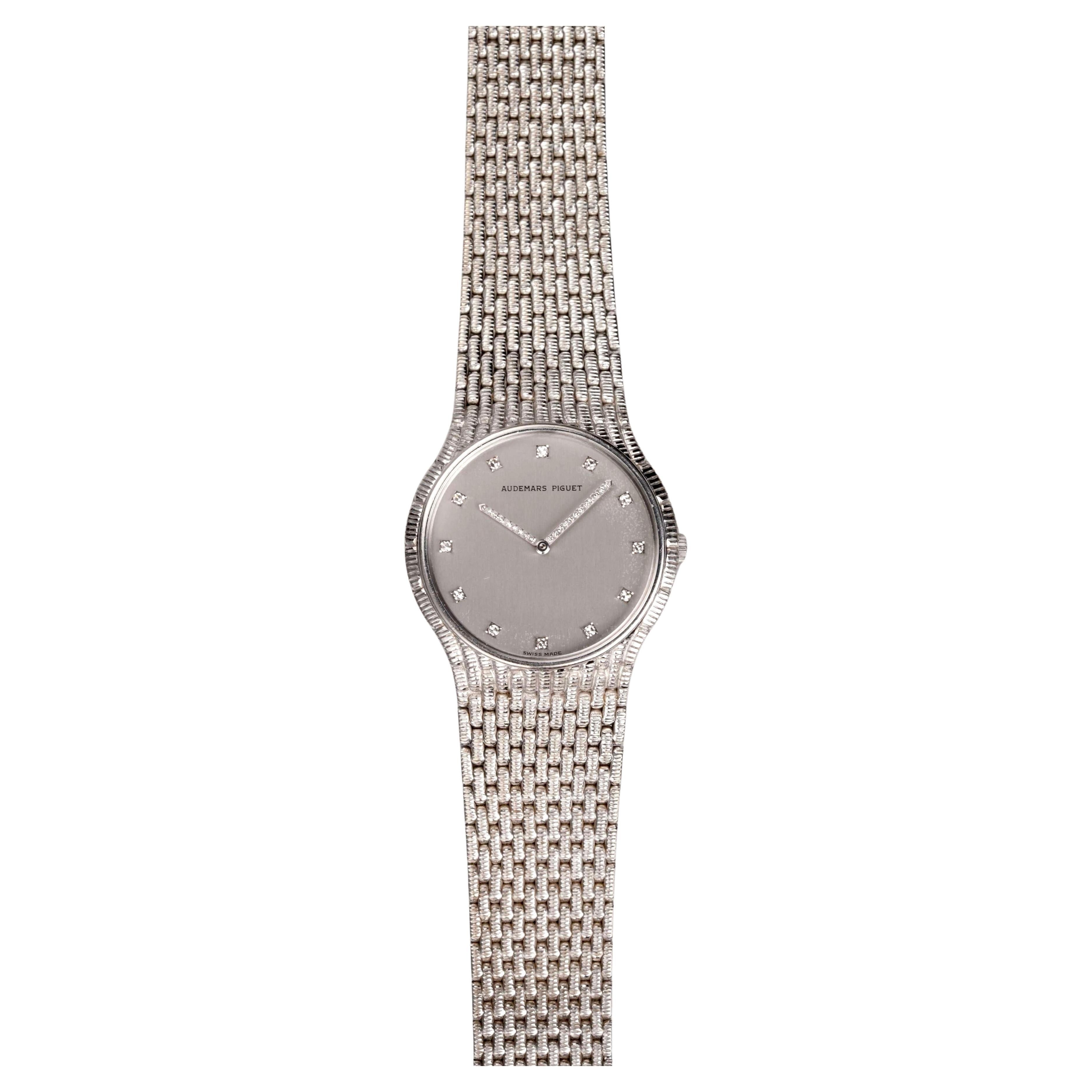 Audemars Piguet Watch in 18K Gold with Diamond Dial, 1970s