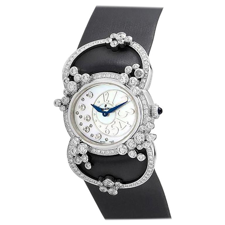 Audemars Piguet White Gold Black Millenary Precieuse Watch For Sale