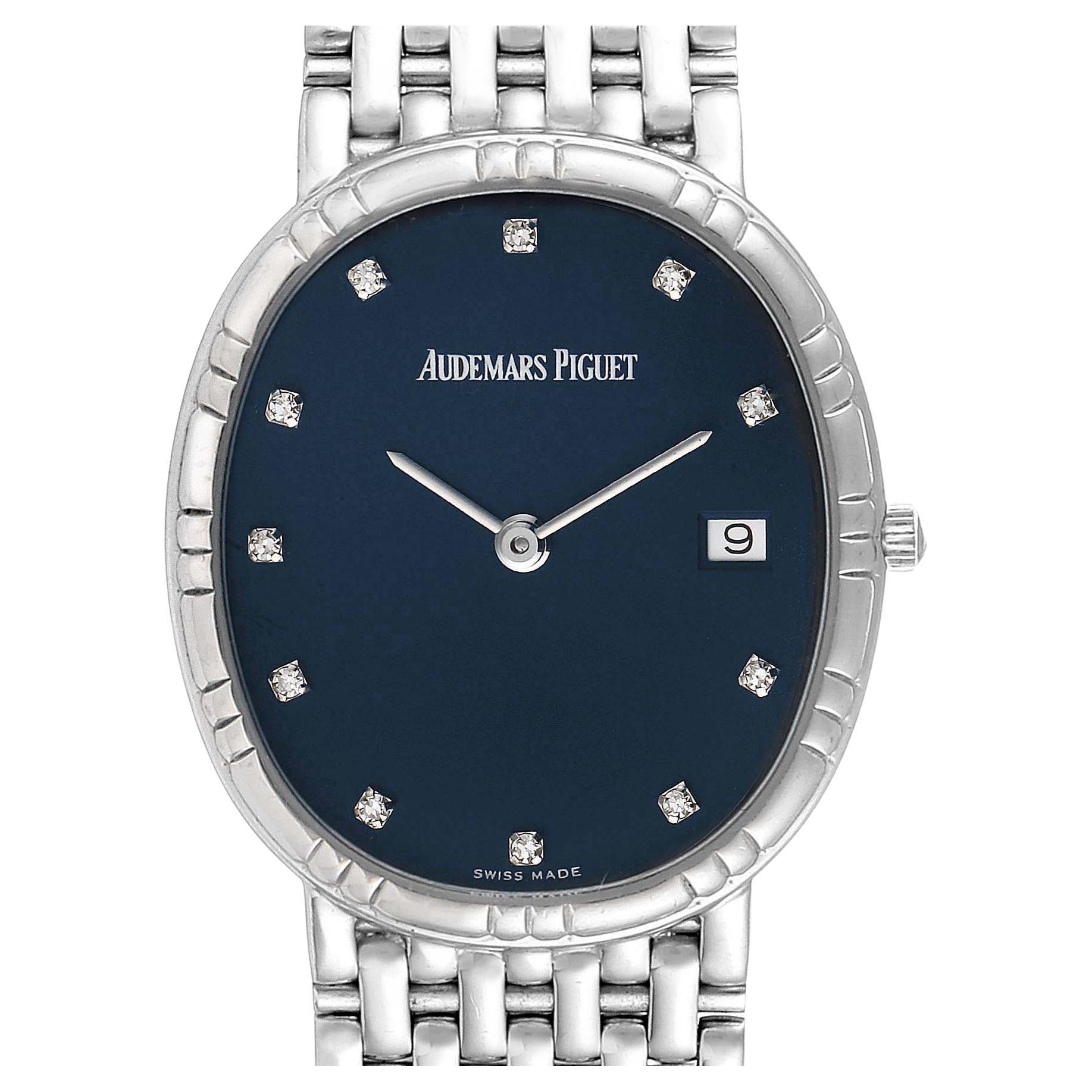Audemars Piguet White Gold Blue Diamond Dial Unisex Watch
