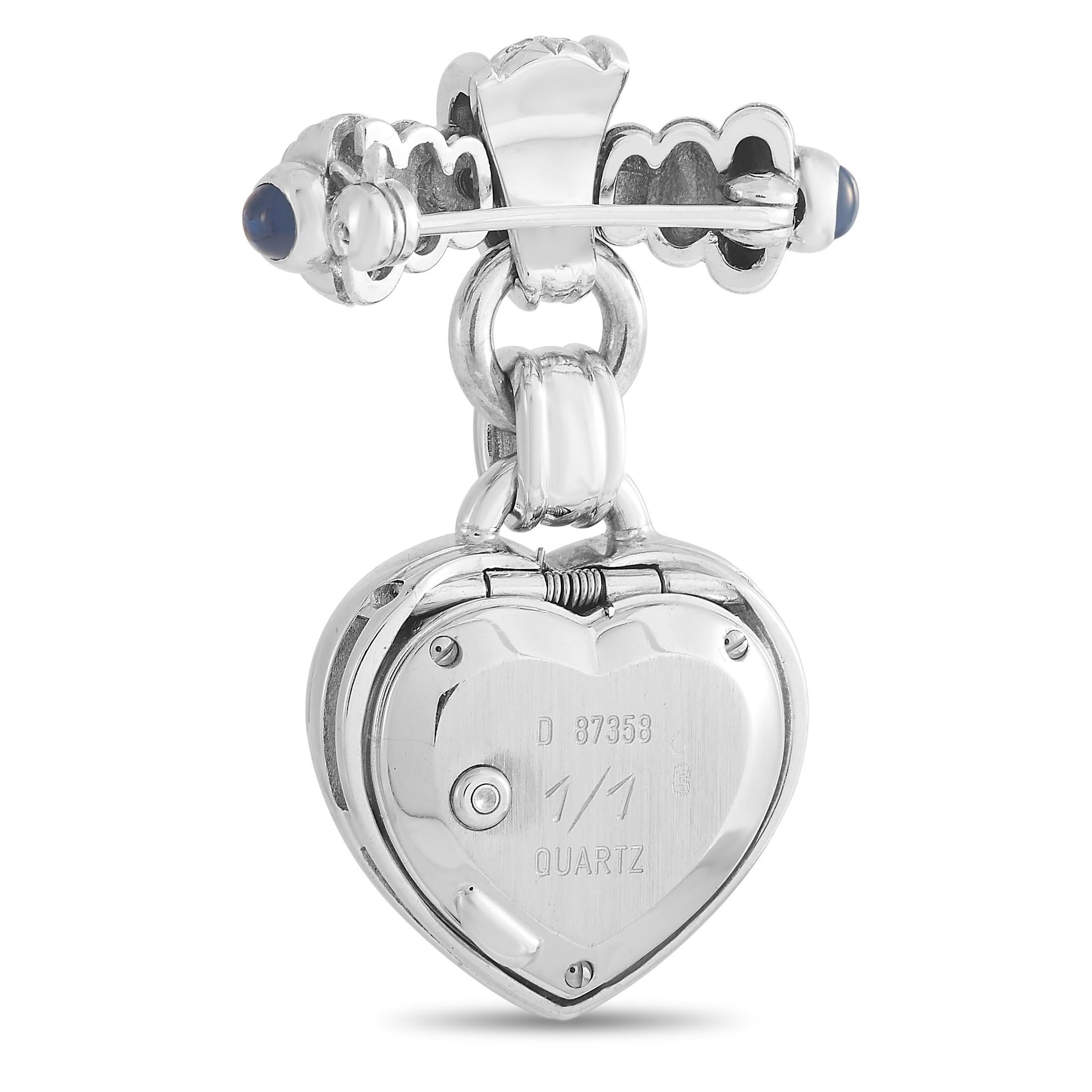 Mixed Cut Audemars Piguet White Gold Diamond Blue Sapphire Quartz Heart MTR006521.00