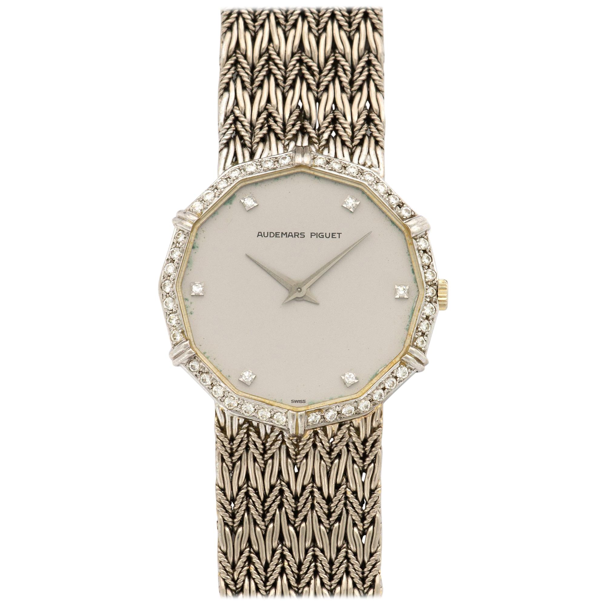 Audemars Piguet White Gold Diamond Manual Wristwatch, circa 1970s