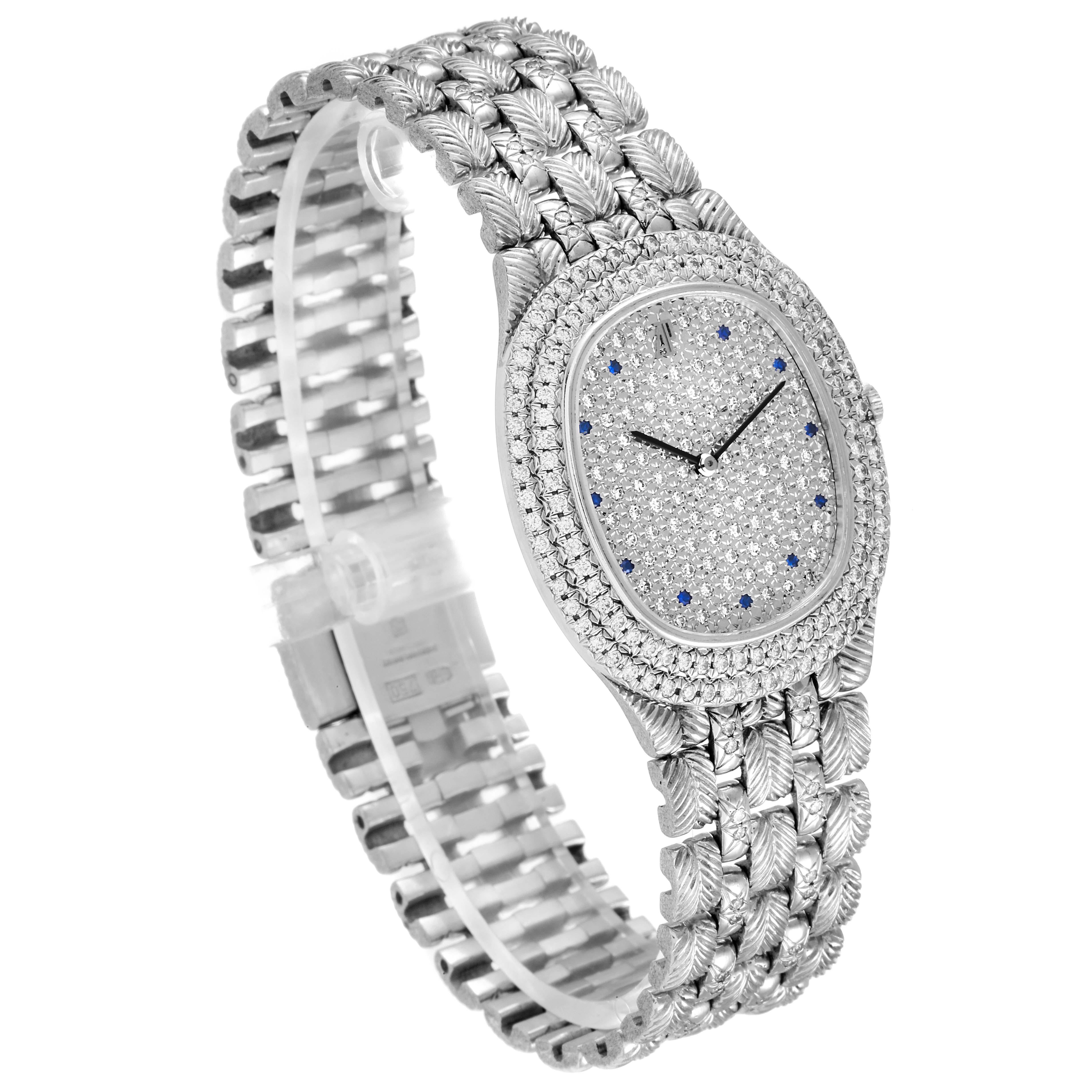 Men's Audemars Piguet White Gold Sapphire Diamond Dial Unisex Watch 56478 For Sale