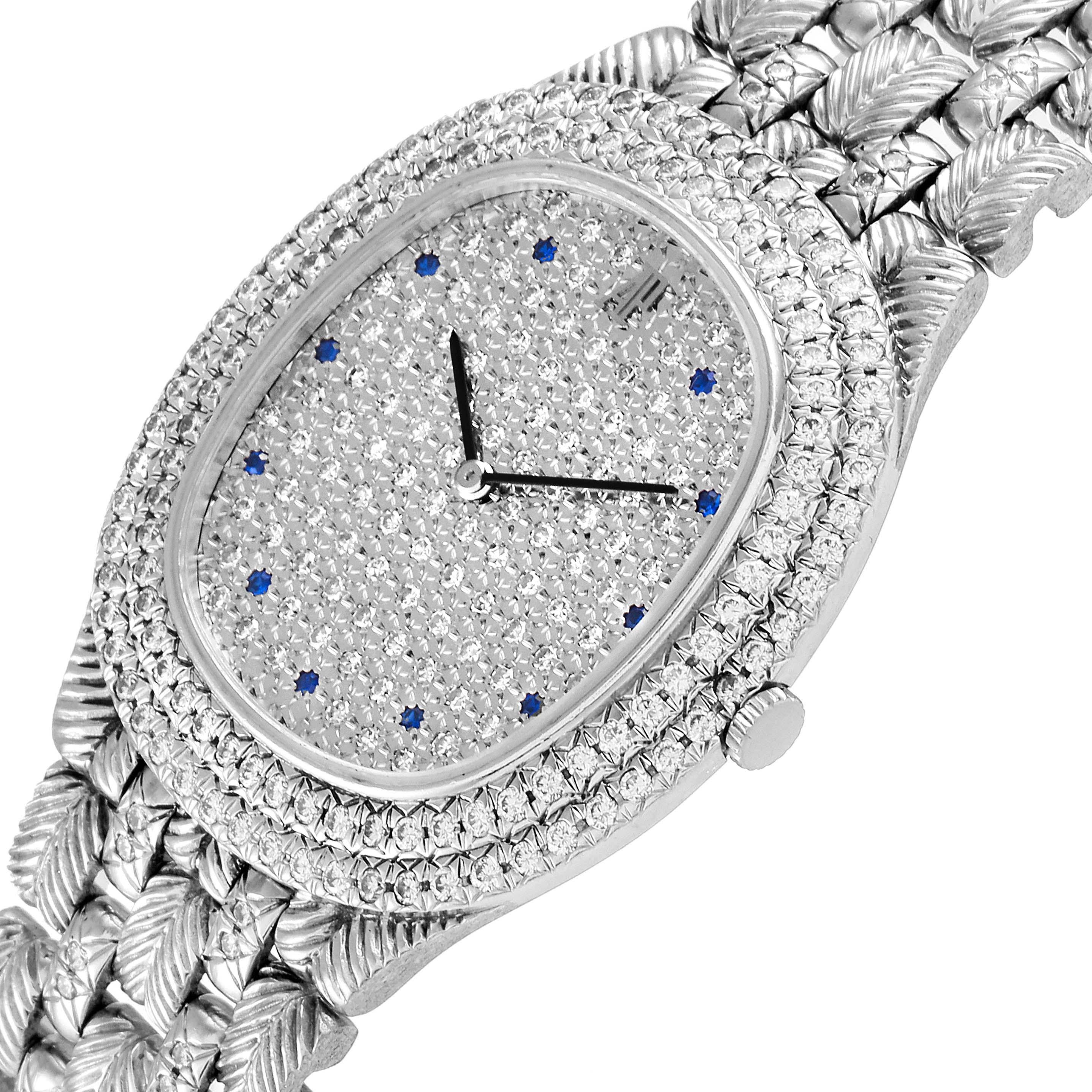 Audemars Piguet White Gold Sapphire Diamond Dial Unisex Watch 56478 For Sale 2