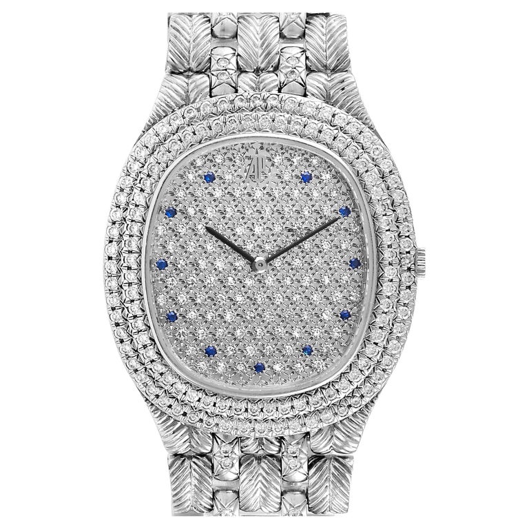 Audemars Piguet White Gold Sapphire Diamond Dial Unisex Watch 56478 For ...