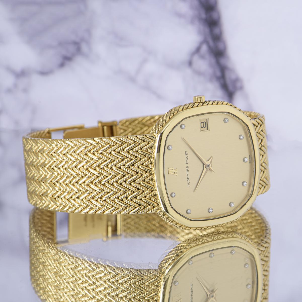 Audemars Piguet Women's Yellow Gold Diamond Dial Dress Watch  In Excellent Condition In London, GB