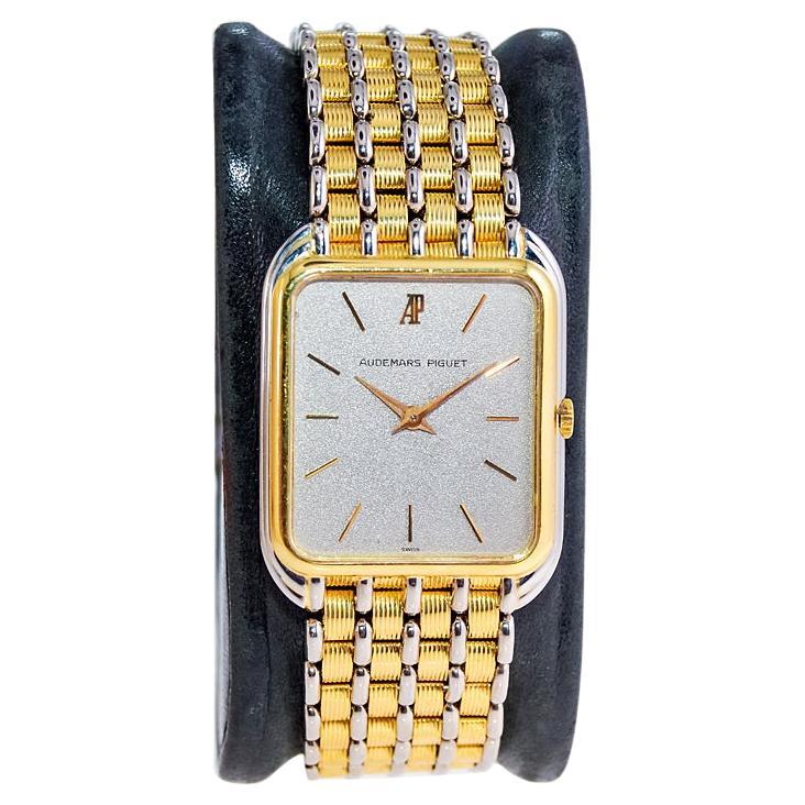 Audemars Piguet Yellow and White Gold Ultra Thin Manual Watch, 1980s