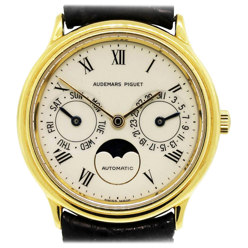 Audemars Piguet Yellow Gold Classic Day-Date Moonphase Wristwatch