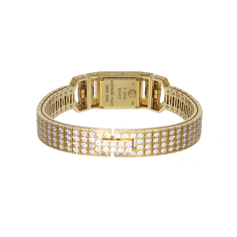 Audemars Piguet Yellow Gold Diamond Charleston quartz Wristwatch For ...