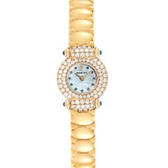Audemars Piguet Yellow Gold Mother of Pearl Diamond Sapphire Ladies Watch