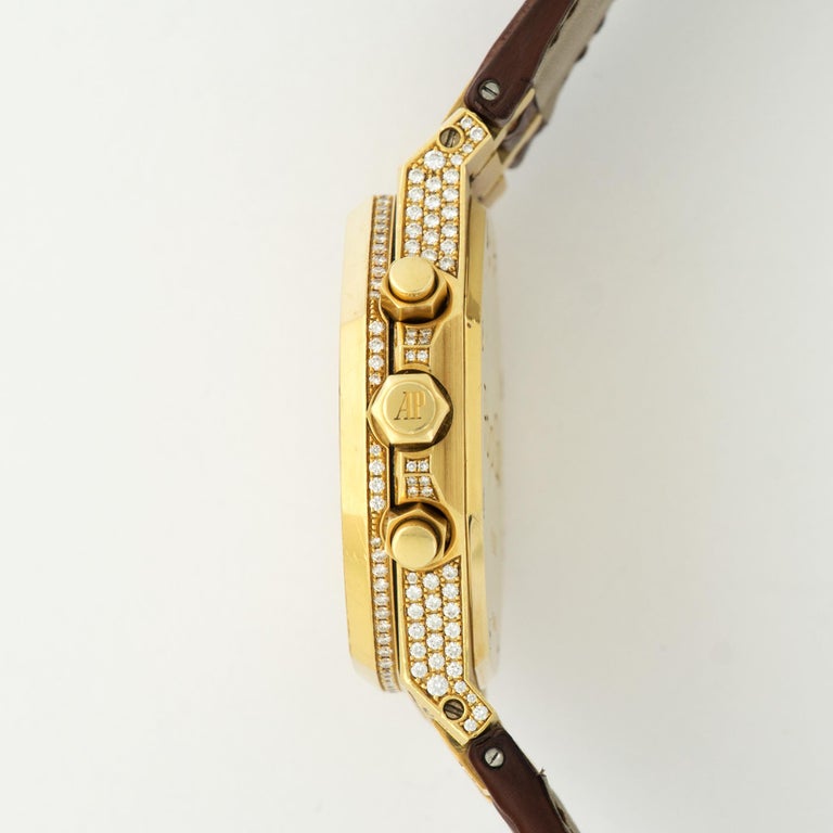 Audemars Piguet Yellow Gold Royal Oak Chrono Diamond Watch For Sale at ...