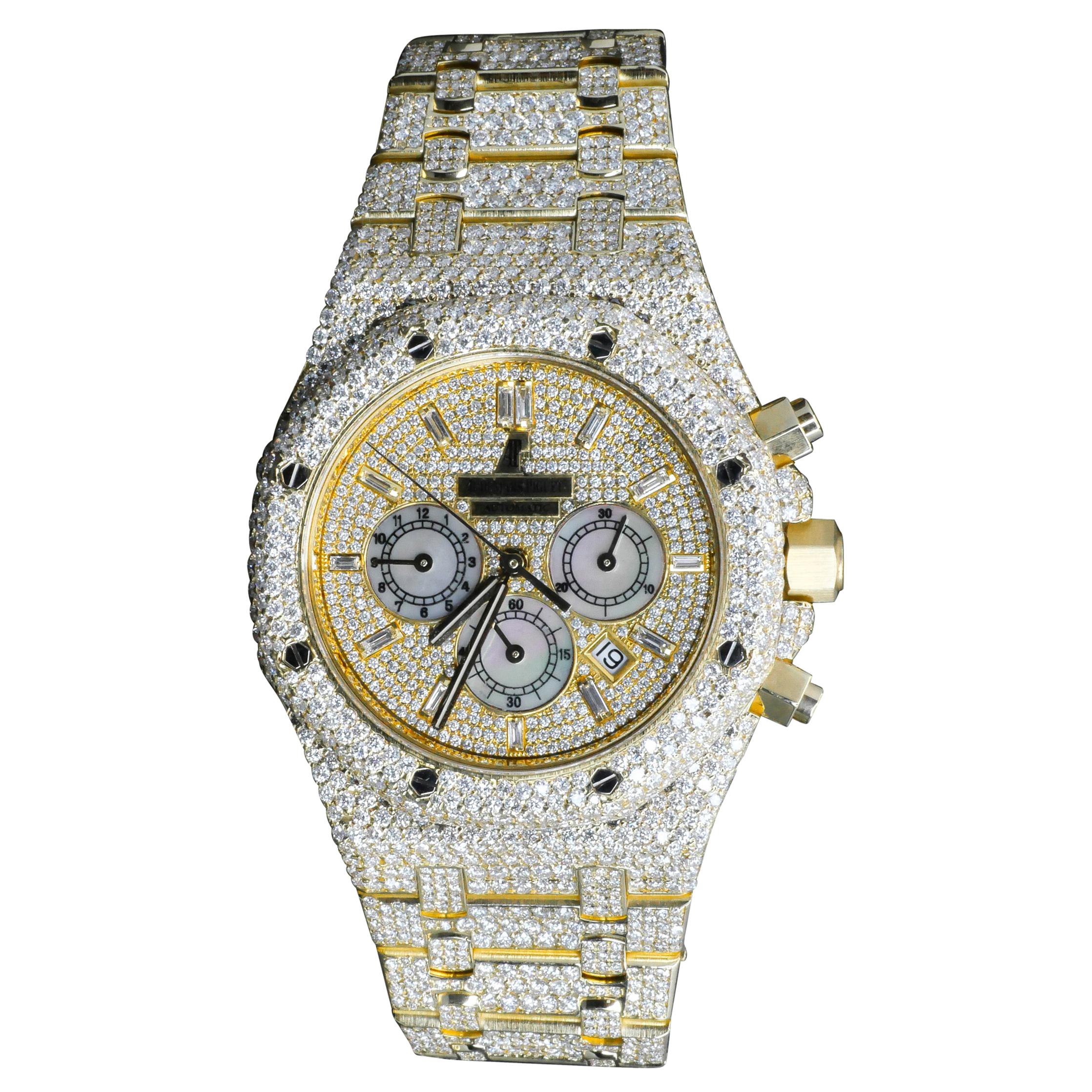Audemars Piguet Yellow Gold Royal Oak Chronograph Self-Winding Wristwatch For Sale