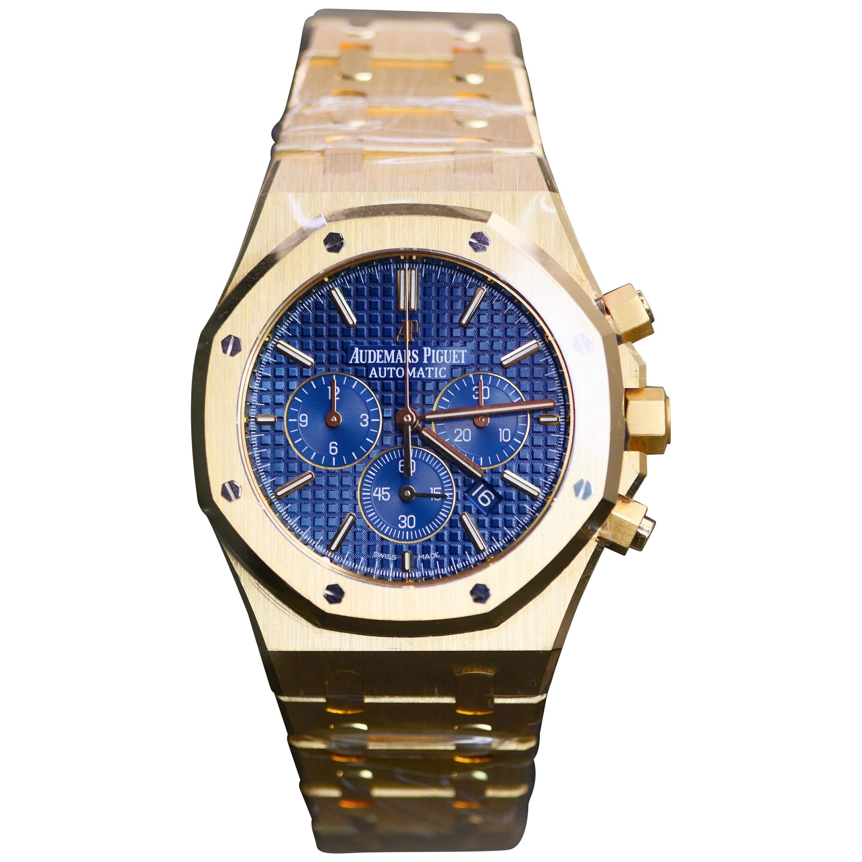 Audemars Piguet Yellow Gold Royal Oak Chronograph Self-winding Wristwatch For Sale