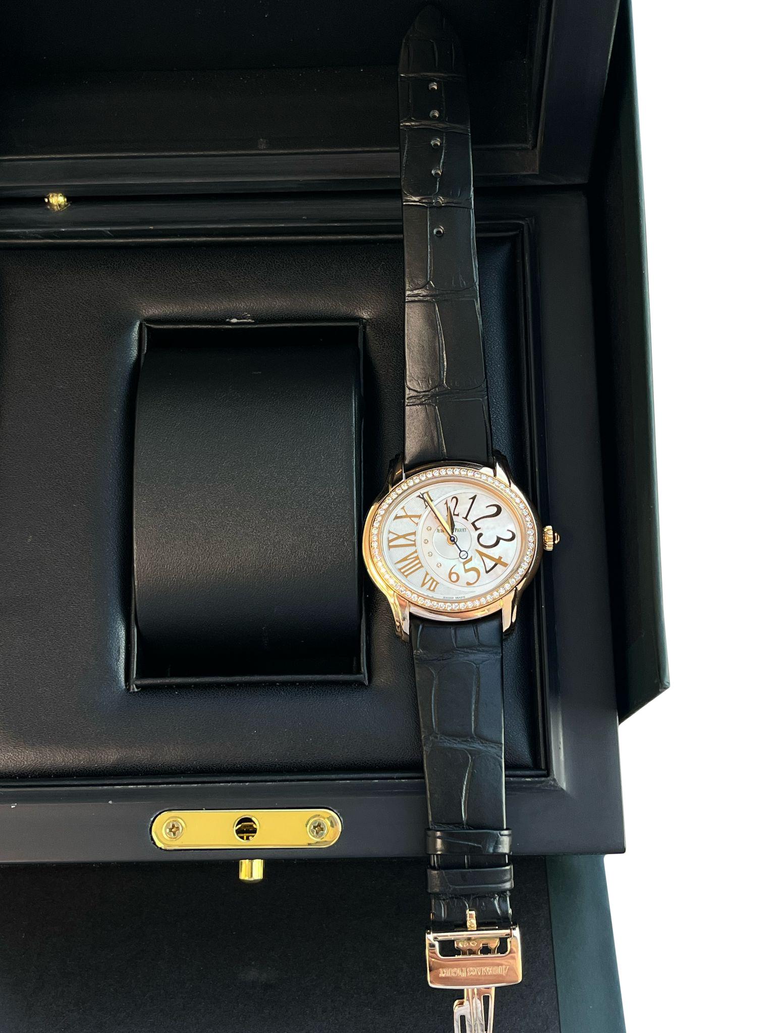 Audermars Piguet Ladies Millernary 18k Rose Gold 77301OR.ZZ.D015CR.01 Q5BZCR For Sale 7