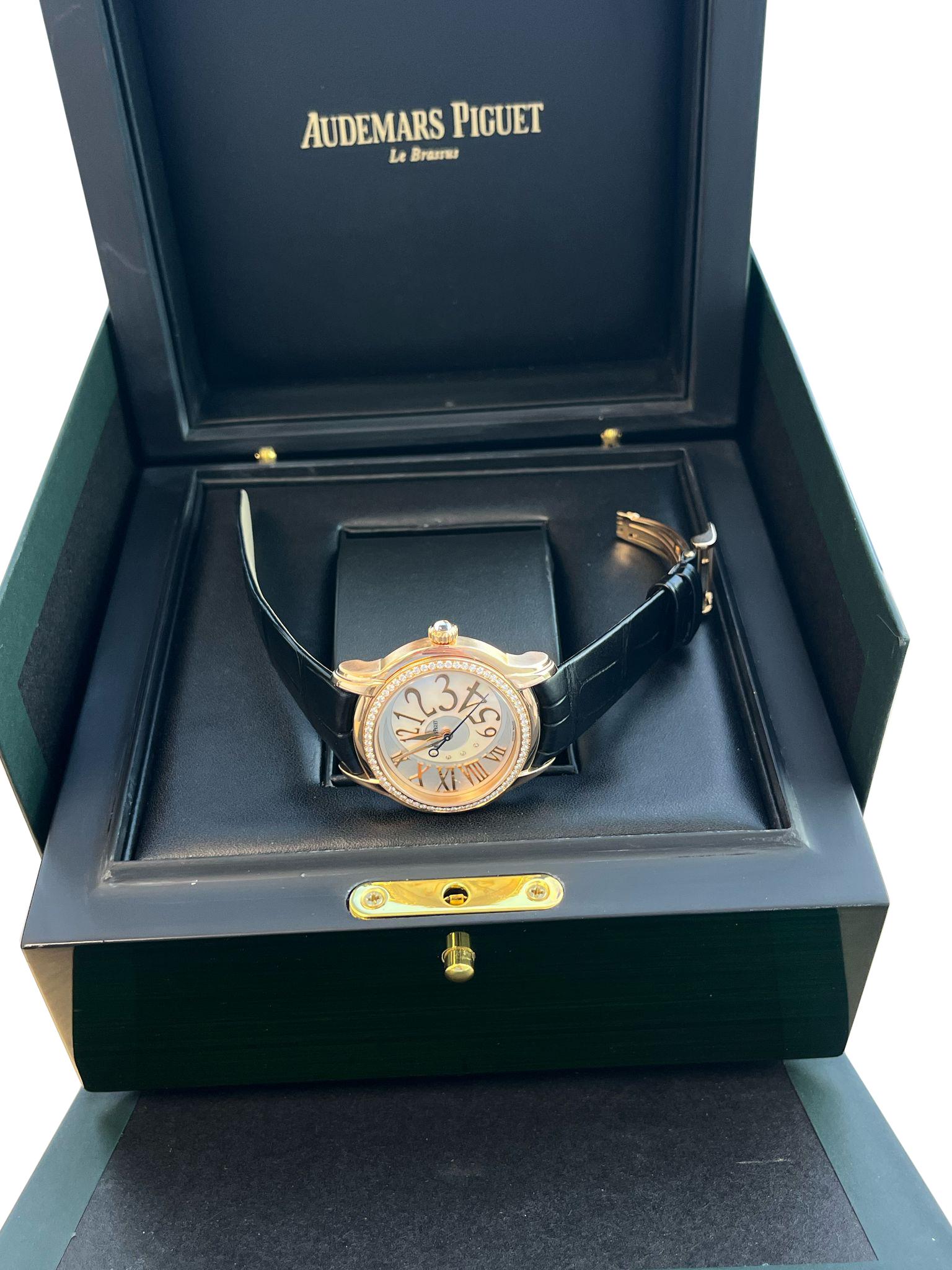 Audermars Piguet Ladies Millernary 18k Rose Gold 77301OR.ZZ.D015CR.01 Q5BZCR For Sale 10