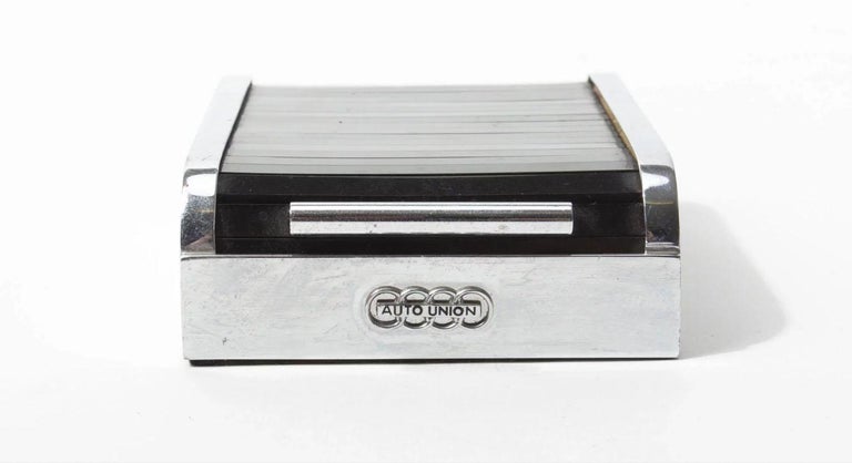 Audi Merchandise Chrome Plated Roll-Top Cigarette Dispenser, Carl Aubock,  1950s