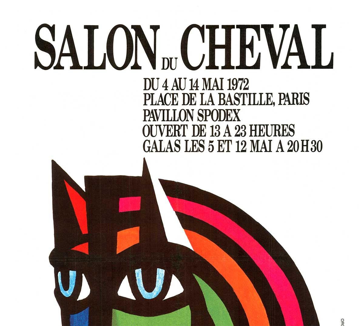 Original Salon du Cheval  Place de la Bastille French Horse Racing affiche - Print by Audias et Talamoni