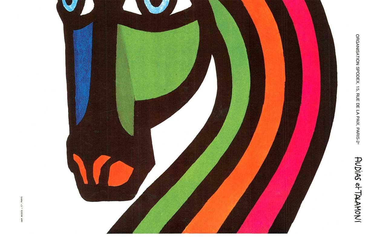 Original Salon du Cheval  Place de la Bastille French Horse Racing affiche - 85 New Wave Print by Audias et Talamoni