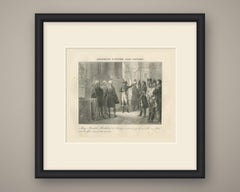 Audience to the Savants, Monge and Berthollet, Antique Madou Lithograph, 1827