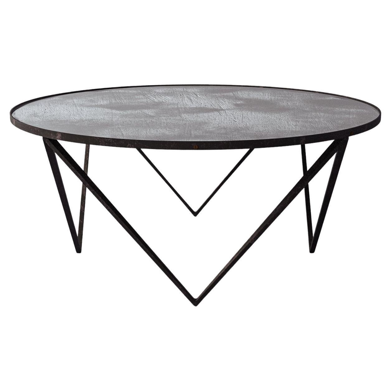 "Audin" Architectural, Antique Mirrored Cocktail Table by Christiane Lemieux For Sale