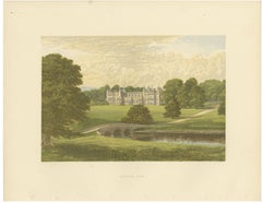 Audley End, Essex, Antique Morris Woodblock Print, circa 1870