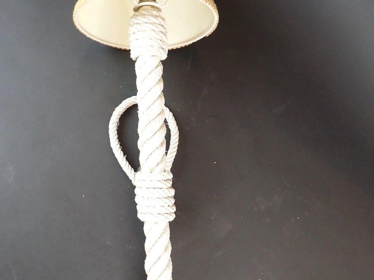 Mid-Century moderno Audoux Et Minet, Coppia di lampade in corda Circa 1950/1960 in vendita