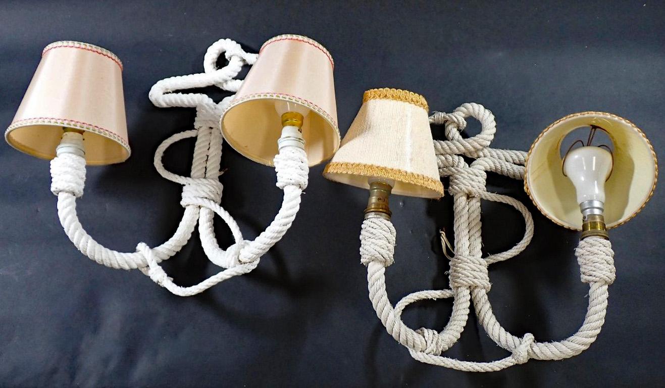 Audoux Et Minet, Pair Of Rope Sconces Circa 1950/1960 For Sale 2
