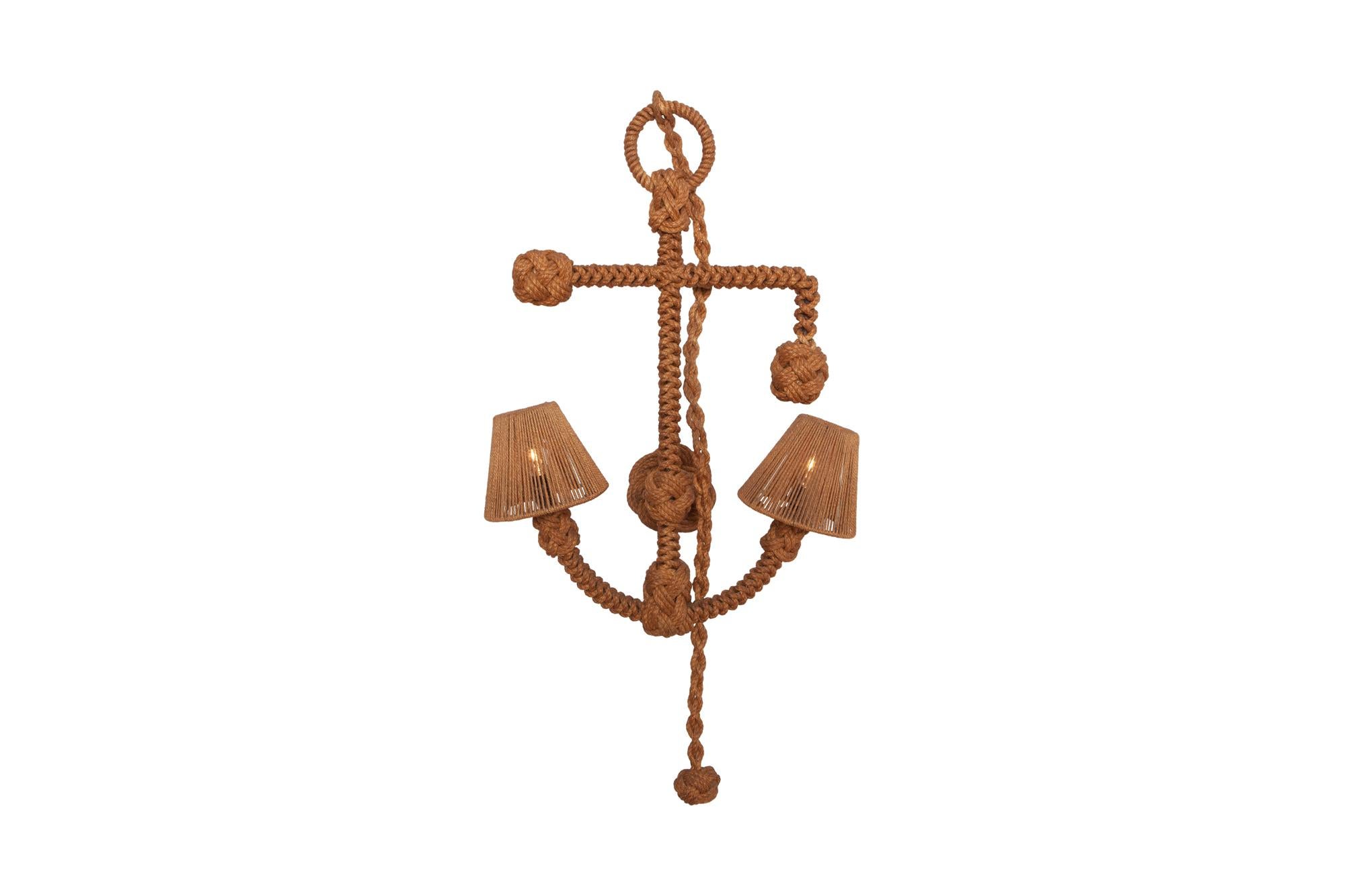 Mid-Century Modern Audoux Minet 'Anchor' Rope Sconce