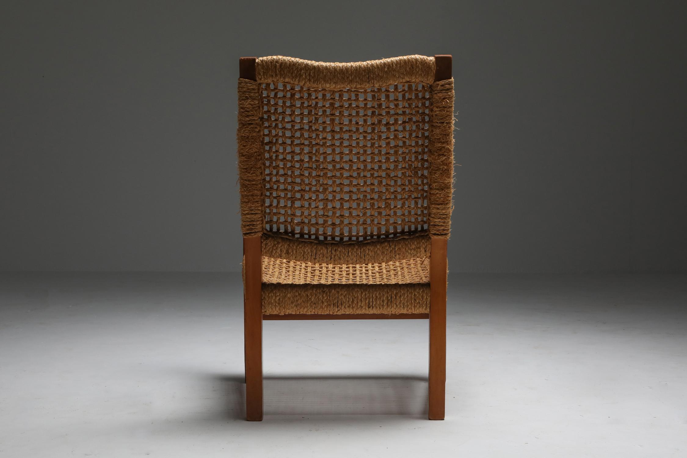 Audoux Minet Armchair in Beech and Cord 4