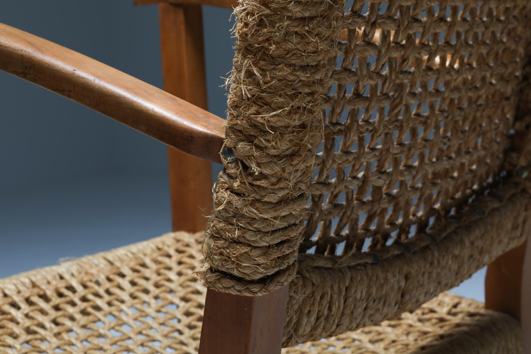 Audoux Minet Armchair in Beech and Cord 6
