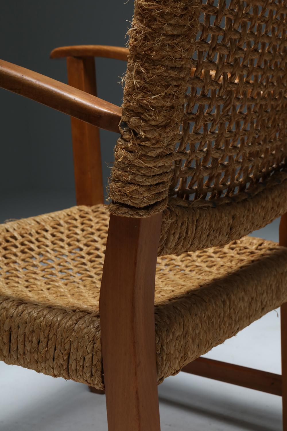 Audoux Minet Armchair in Beech and Cord 7