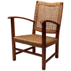 Audoux Minet Armchair in Beech and Cord