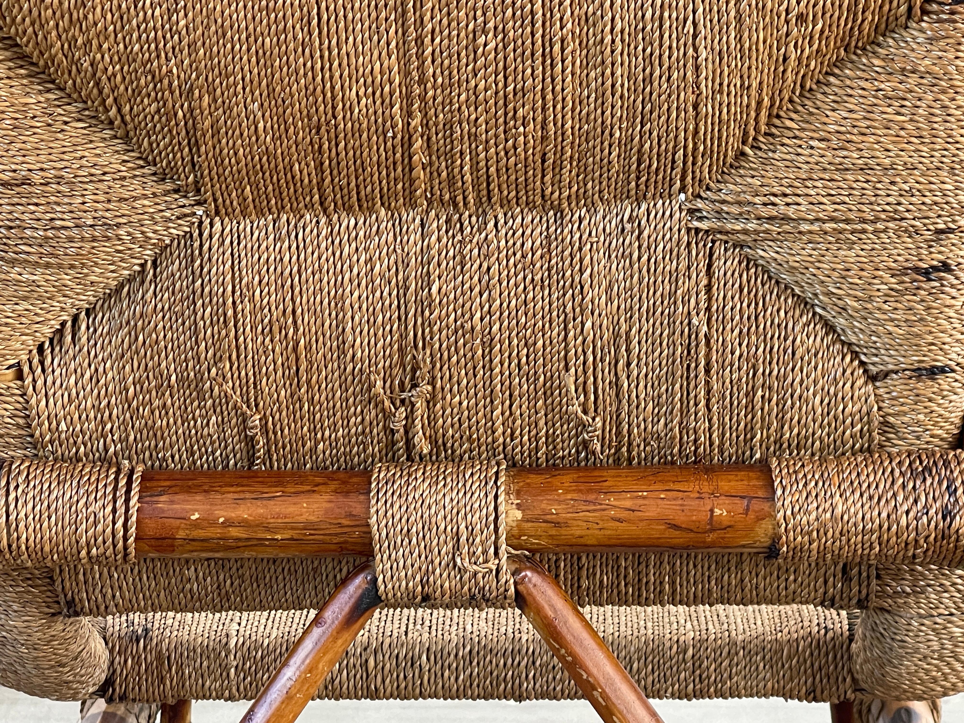 Bamboo Audoux Minet Attributed Armchair