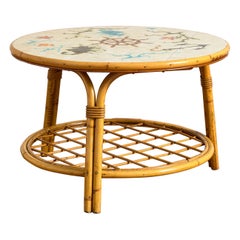 Audoux Minet Attributed Ceramic Coffee Table w/ Nautical theme