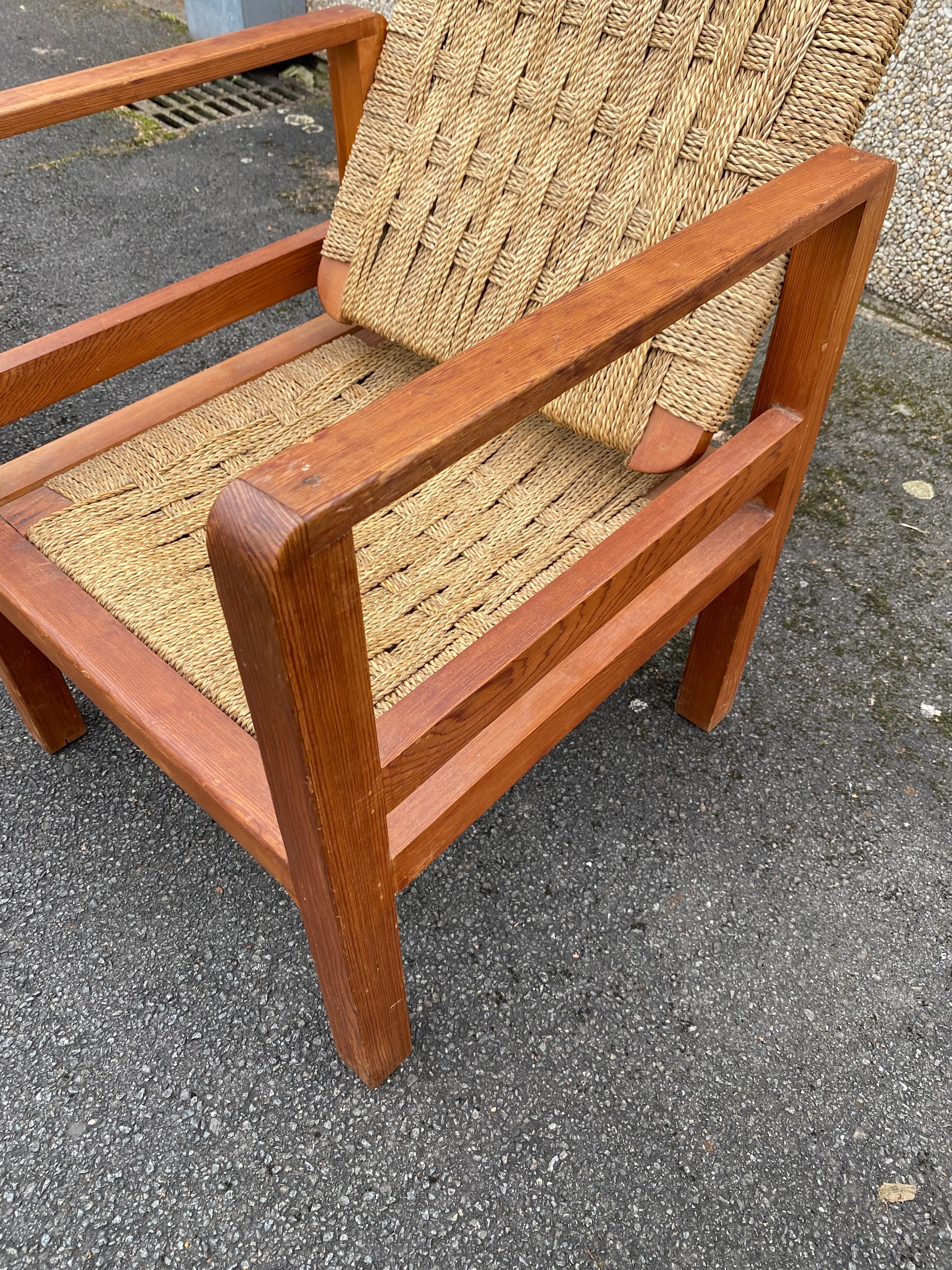 Audoux-Minet (attributed to ),   3 armchairs  circa 1950 For Sale 5