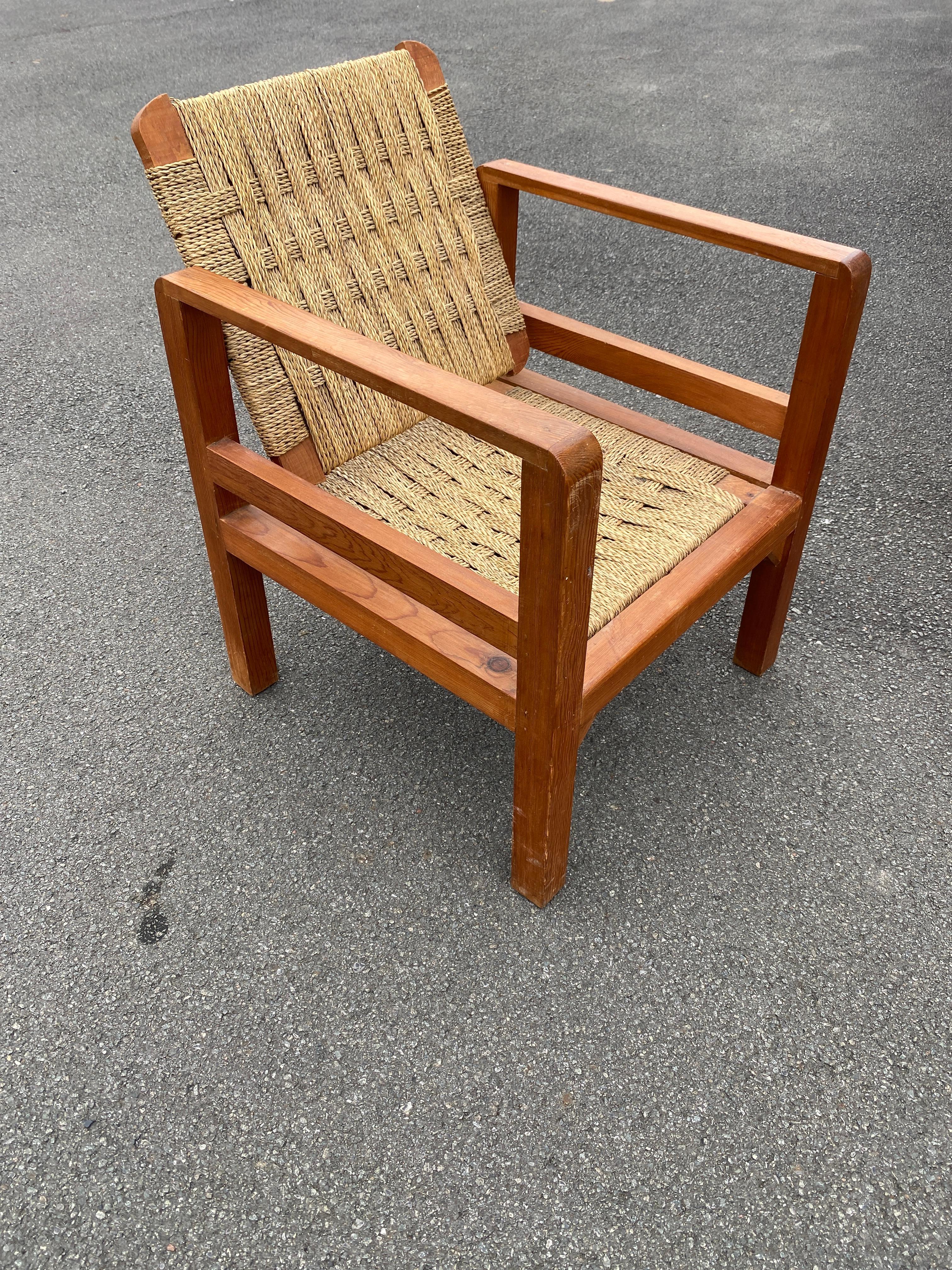 Audoux-Minet (attributed to ),   3 armchairs  circa 1950 In Good Condition For Sale In Mouscron, WHT
