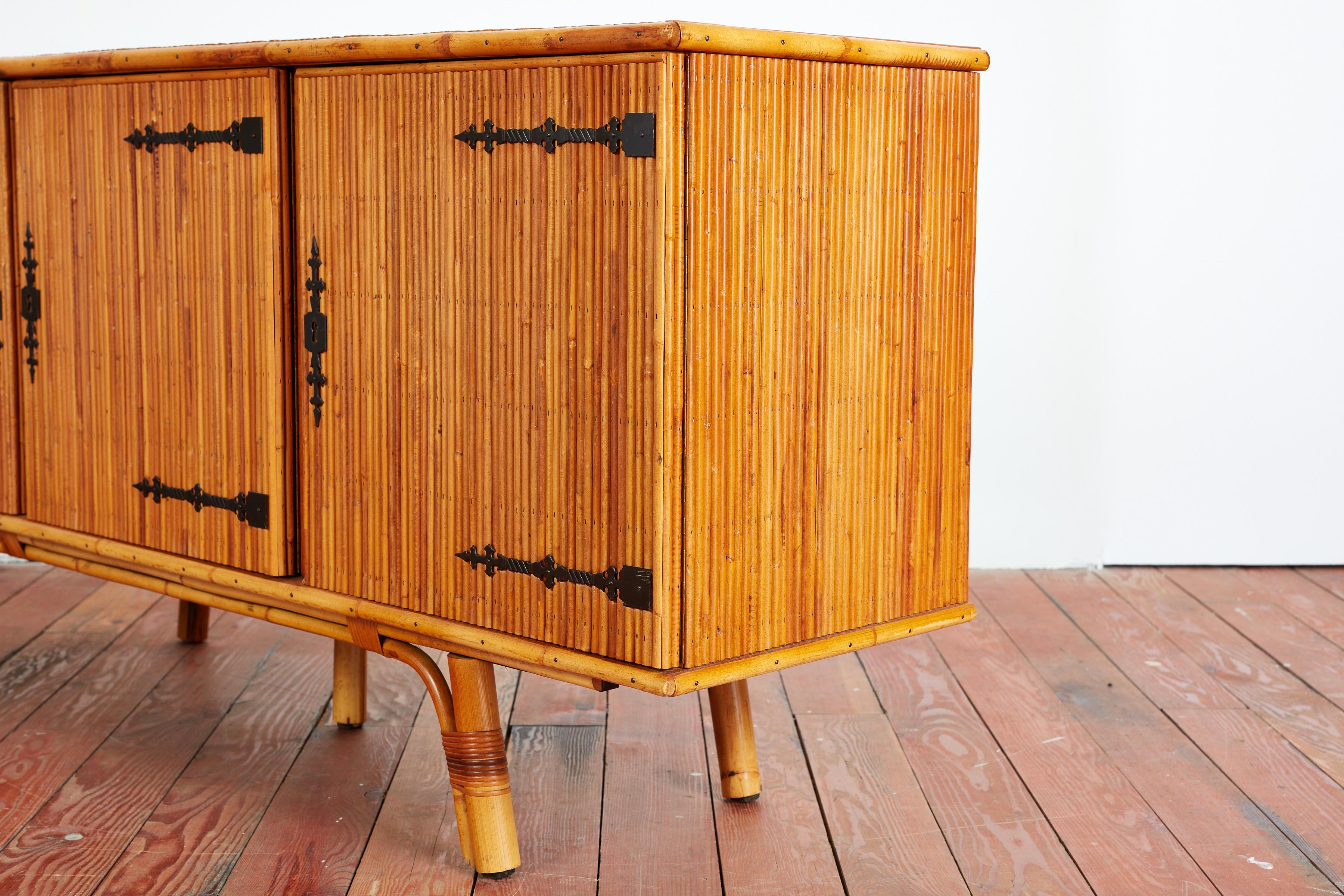 Audoux Minet Bamboo Sideboard For Sale 13