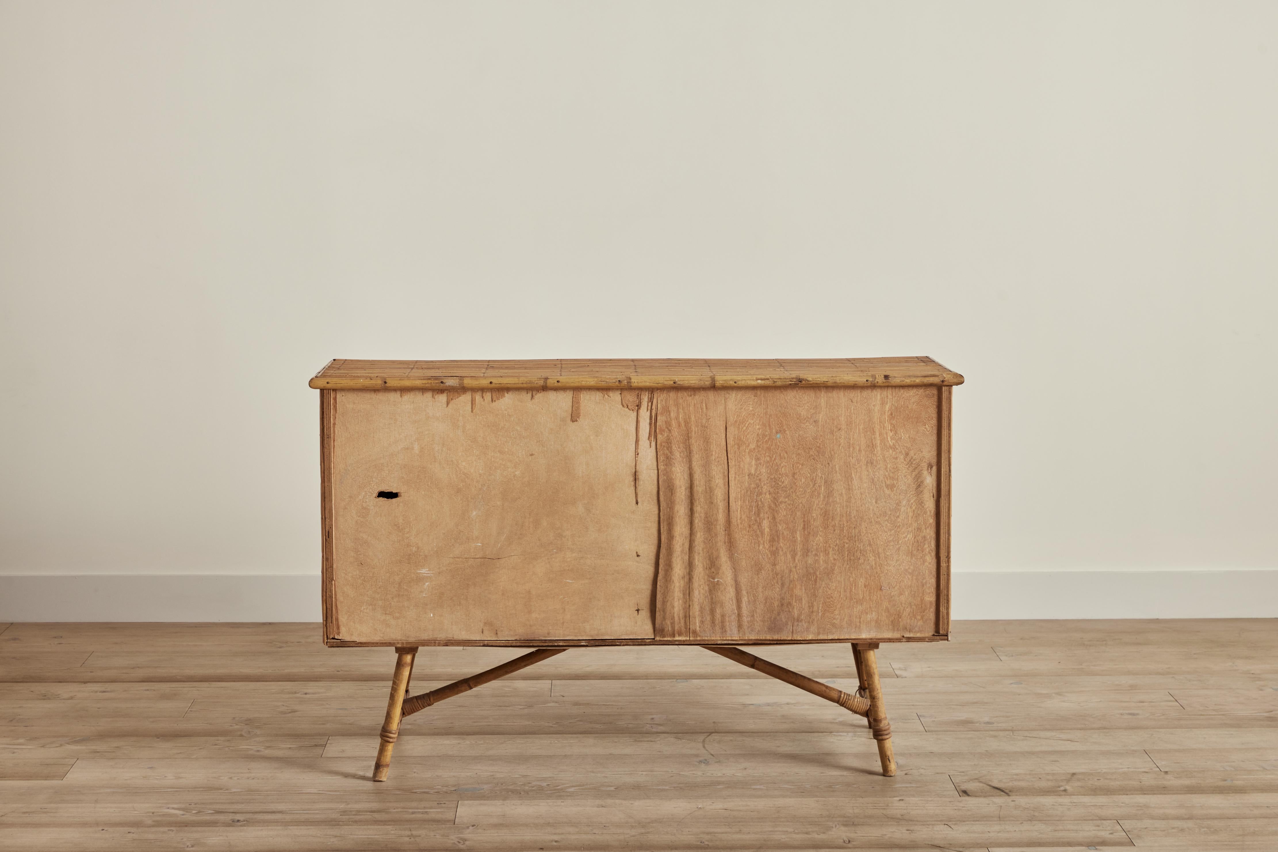 Audoux Minet Bamboo Sideboard In Good Condition In Los Angeles, CA
