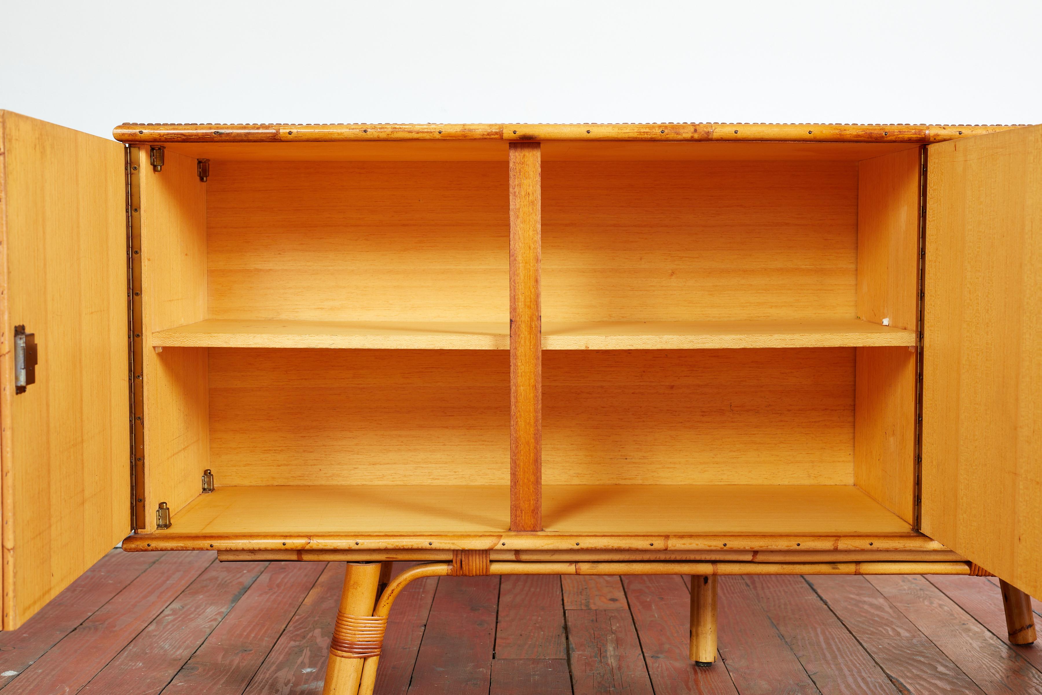 Audoux Minet Bamboo Sideboard For Sale 1