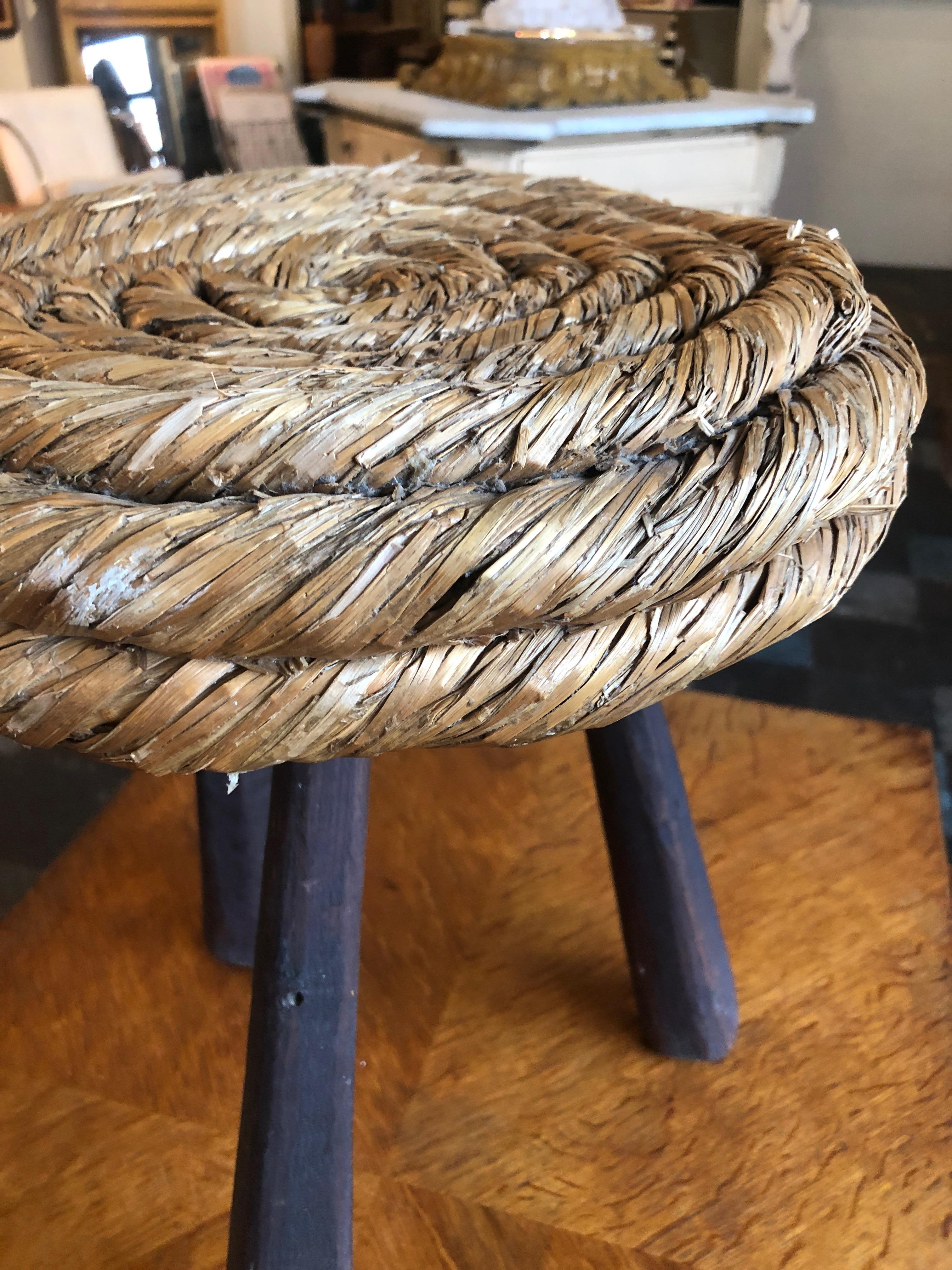 Audoux Minet Braided Rush Stool 2