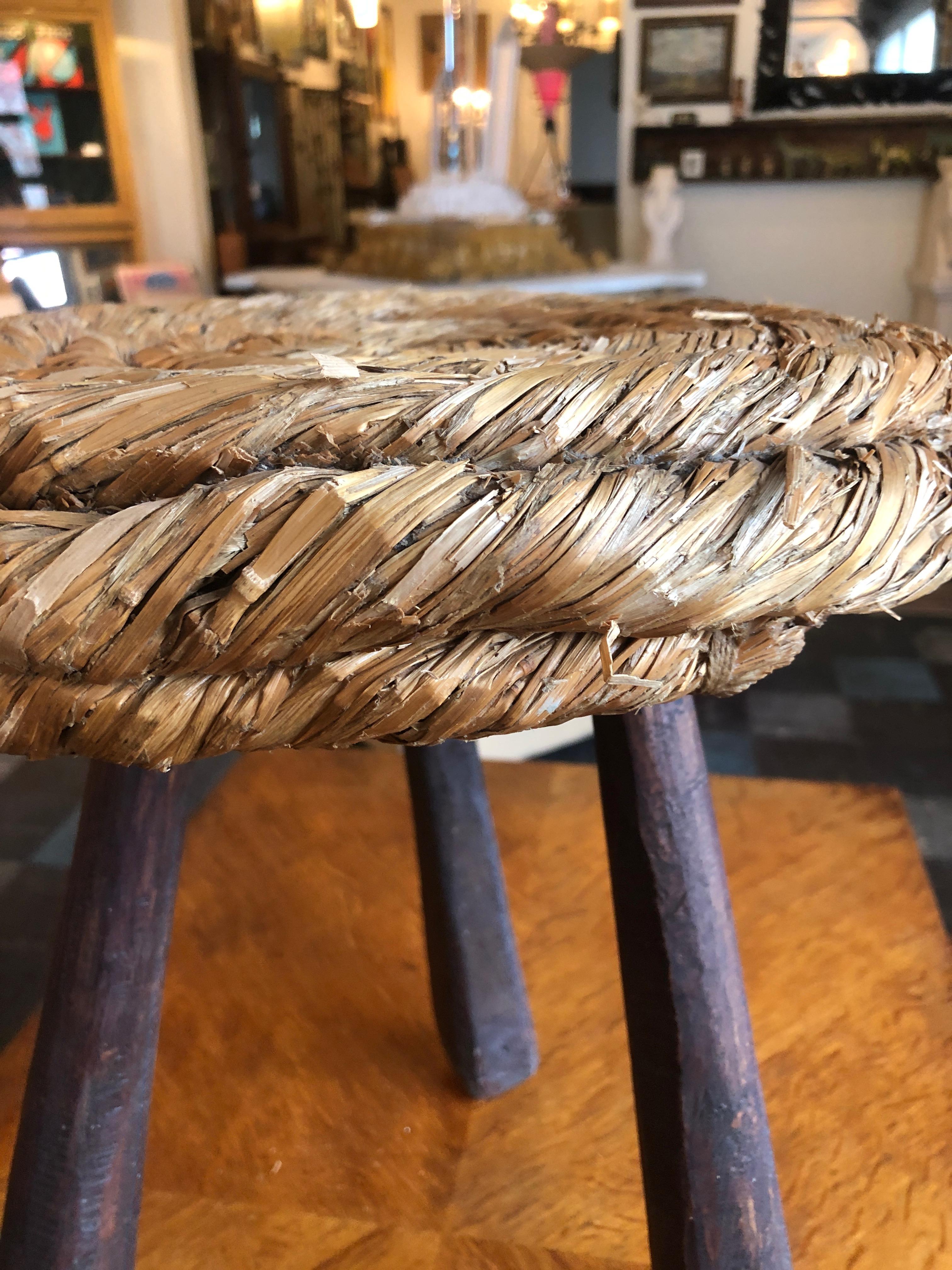 Audoux Minet Braided Rush Stool 4