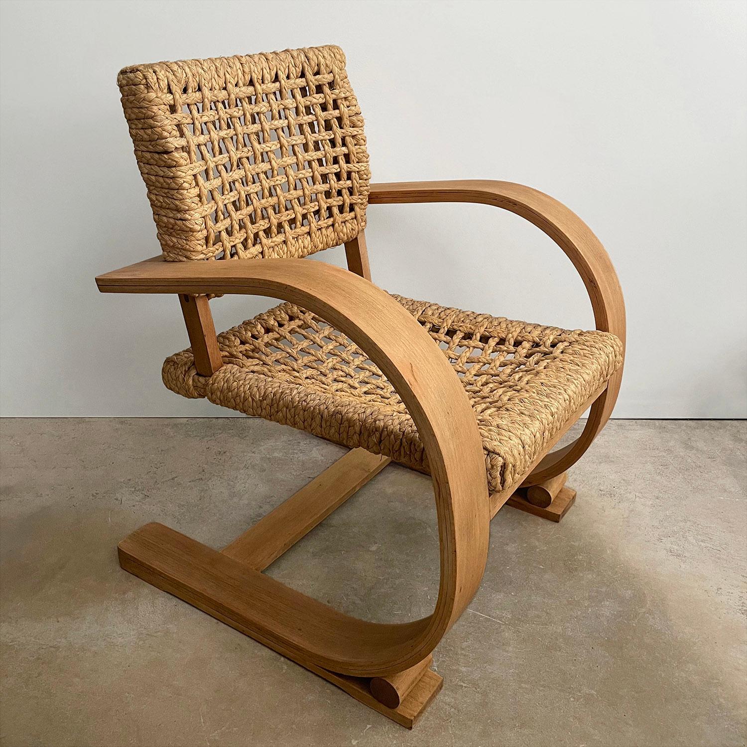 Audoux Minet Cantilevered Bentwood Lounge Chairs For Sale 13
