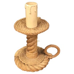 Audoux-Minet, Charming Rope Table Lamp circa 1950/1960