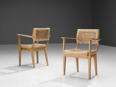 Audoux & Minet for Vido Pair of Armchairs in Braided Hemp
